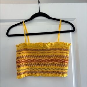 Forever 21 Yellow Crop Tank Top